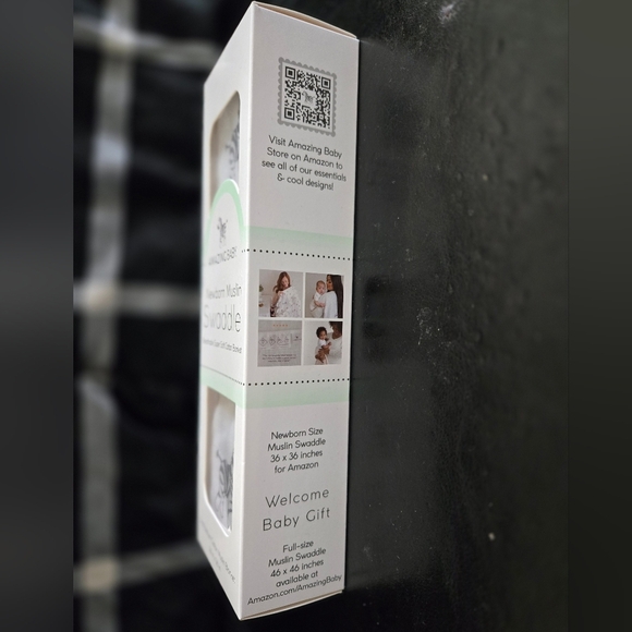 *3/$20 Amazing Baby Newborn Muslin Swaddle Blanket Zebra Print Black White NWT - Picture 2 of 4